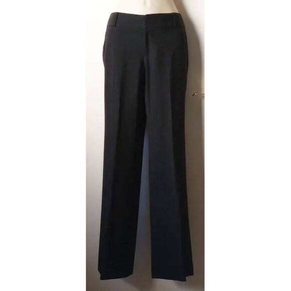 Banana Republic Martin Fit Lined Wool Flare Leg Trousers Pants 0 Black - Picture 2 of 7